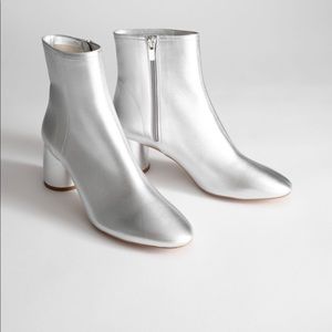 Silver ankle boots